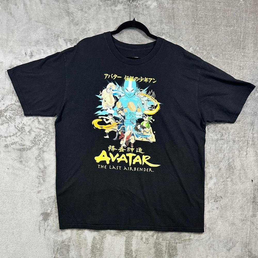 Avatar The Last Airbender Anime Tee Black Size XL Nickelodeon Aang Manga Shirt